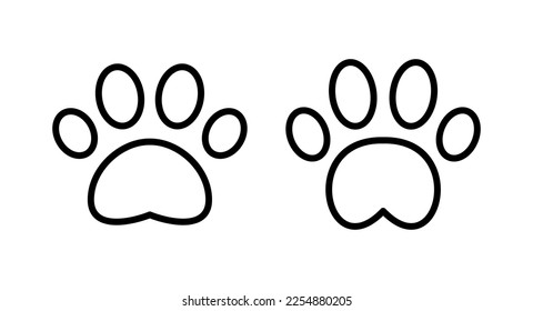 Paw icon vector illustration. paw print sign and symbol. dog or cat paw