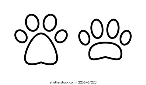 Paw icon vector illustration. paw print sign and symbol. dog or cat paw