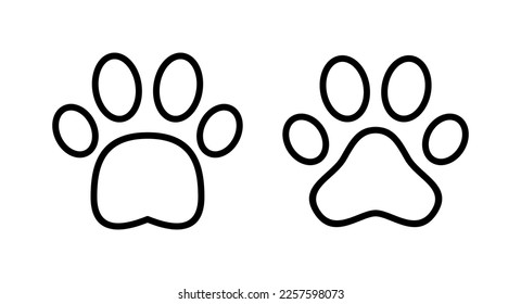 Paw icon vector illustration. paw print sign and symbol. dog or cat paw