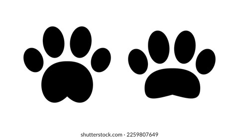 Paw icon vector illustration. paw print sign and symbol. dog or cat paw