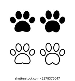 Paw icon vector illustration. paw print sign and symbol. dog or cat paw