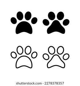 Ilustración vectorial de icono de arrastre. símbolo y signo de la huella de la pata. pezuña de perro o gato