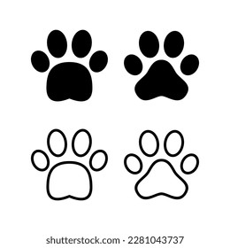 Paw icon vector illustration. paw print sign and symbol. dog or cat paw