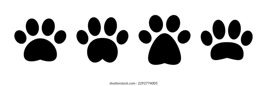 Paw icon vector illustration. paw print sign and symbol. dog or cat paw