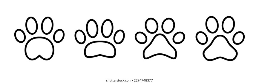 Paw icon vector illustration. paw print sign and symbol. dog or cat paw