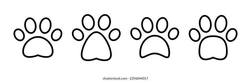 Paw icon vector illustration. paw print sign and symbol. dog or cat paw