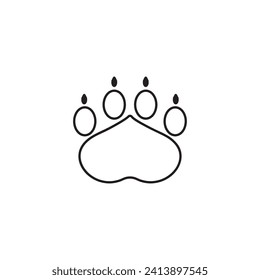 Paw icon vector illustration. Paw print sign and symbol. Dog or cat paw