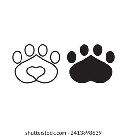 Paw icon vector illustration. Paw print sign and symbol. Dog or cat paw