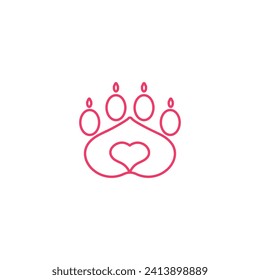 Paw icon vector illustration. Paw print sign and symbol. Dog or cat paw