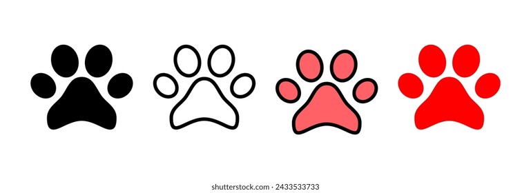 Paw icon vector illustration. paw print sign and symbol. dog or cat paw