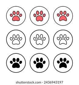 Paw icon vector illustration. paw print sign and symbol. dog or cat paw