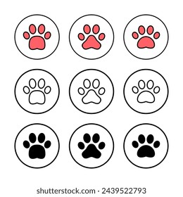 Paw icon vector illustration. paw print sign and symbol. dog or cat paw