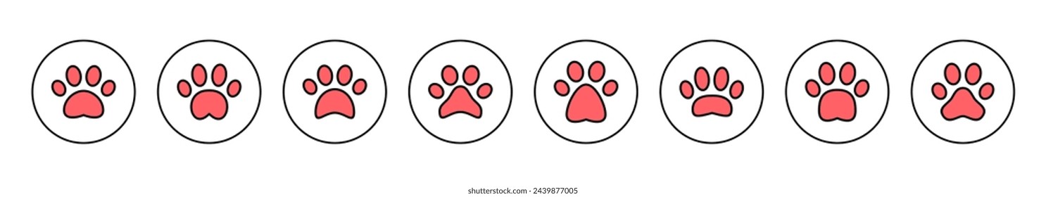 Paw icon vector illustration. paw print sign and symbol. dog or cat paw