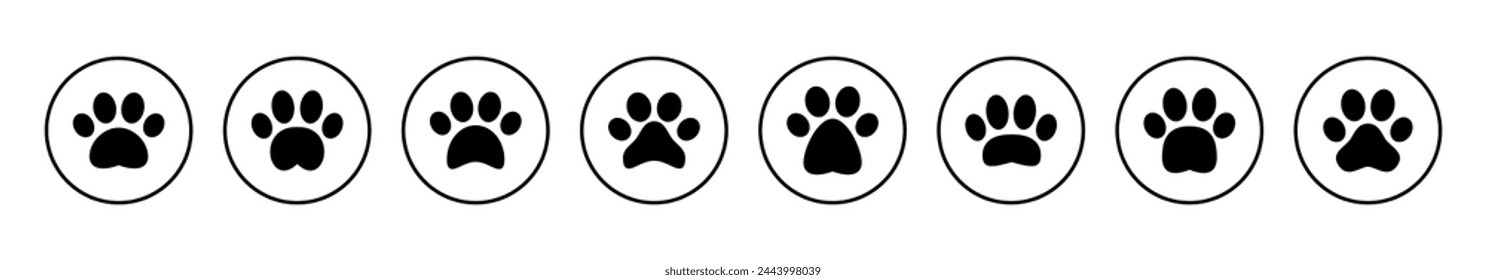 Paw icon vector illustration. paw print sign and symbol. dog or cat paw