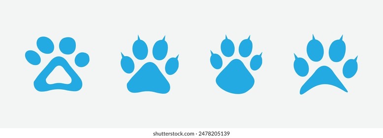 Paw icon vector illustration. paw print sign and symbol. dog or cat paw. Paw icon set. Eps 10.