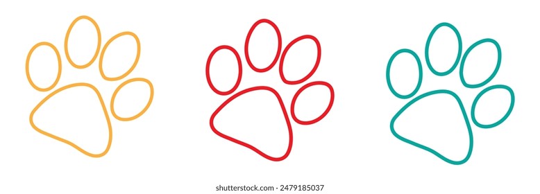 Paw icon vector illustration. paw print sign and symbol. dog or cat paw