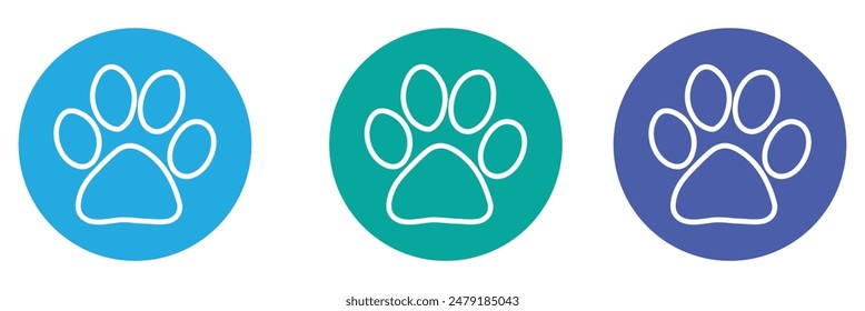 Paw icon vector illustration. paw print sign and symbol. dog or cat paw