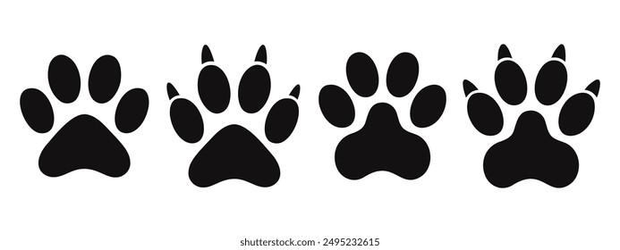 Paw icon vector illustration. paw print sign and symbol. dog or cat paw