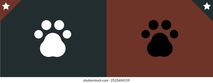 Paw icon vector illustration. paw print sign and symbol. dog or cat paw