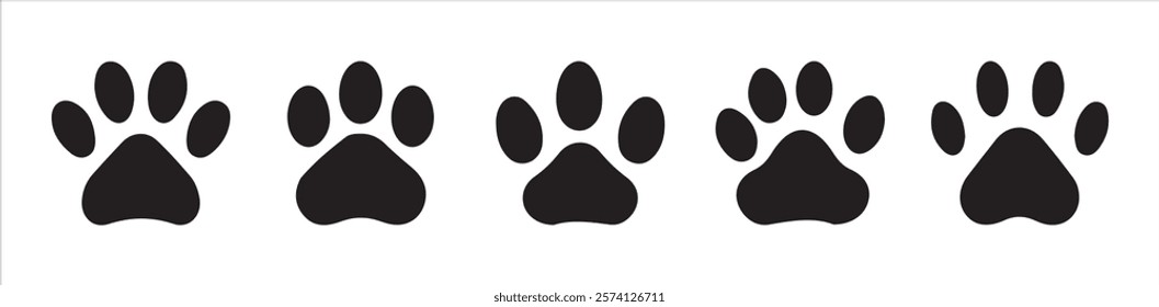 Paw icon vector illustration. paw print sign and symbol.Pet paw editable stroke outline icon isolated on white background .