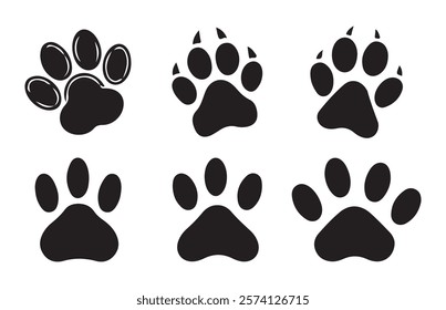 Paw icon vector illustration. paw print sign and symbol.Pet paw editable stroke outline icon isolated on white background .