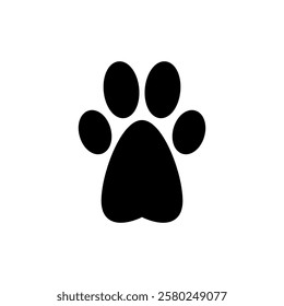 Paw icon vector illustration. paw print sign and symbol. dog or cat paw