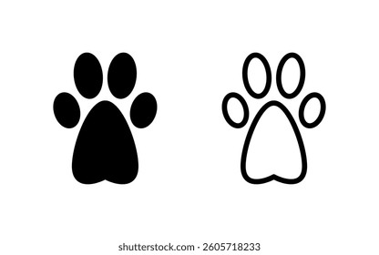 Paw icon vector illustration. paw print sign and symbol. dog or cat paw