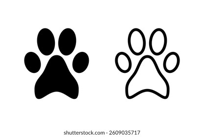 Paw icon vector illustration. paw print sign and symbol. dog or cat paw