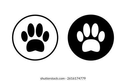 Paw icon vector illustration. paw print sign and symbol. dog or cat paw