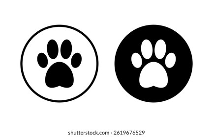 Paw icon vector illustration. paw print sign and symbol. dog or cat paw