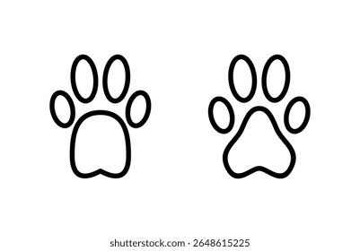 ícone de pata ilustração vetorial. símbolo de impressão de pata e símbolo. pata de cachorro ou gato