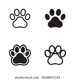 Paw icon vector illustration. Paw print sign and symbol. Dog or cat paw