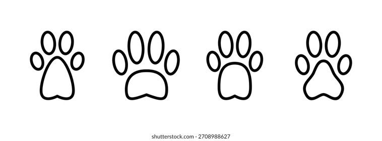 Paw icon vector illustration. paw print sign and symbol. dog or cat paw