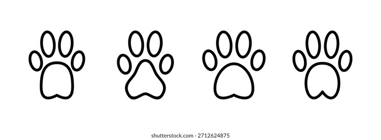 Paw icon vector illustration. paw print sign and symbol. dog or cat paw