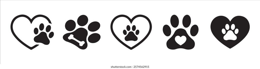 Paw icon vector illustration. Silhouette of cat and dog paw print. Paw print sign and symbol. Vector illustration eps 10