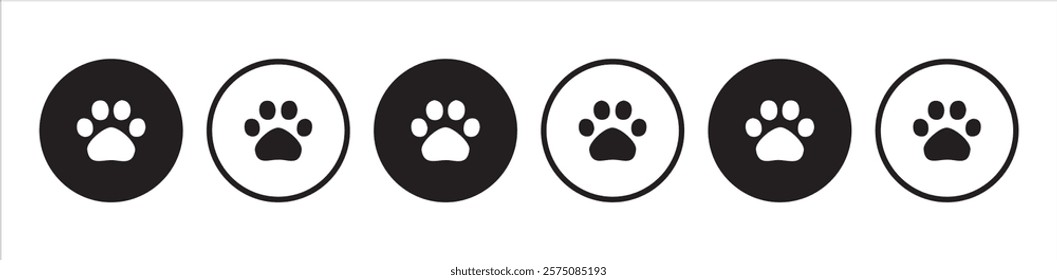 Paw icon vector illustration. Silhouette of cat and dog paw print. Paw print sign and symbol.vector illustration eps 10