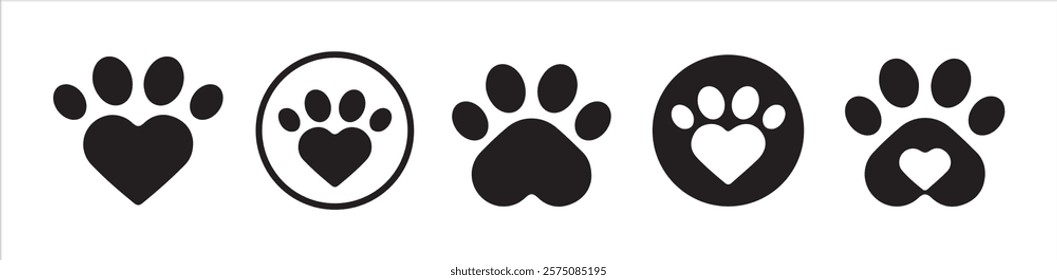 Paw icon vector illustration. Silhouette of cat and dog paw print. Paw print sign and symbol.vector illustration eps 10