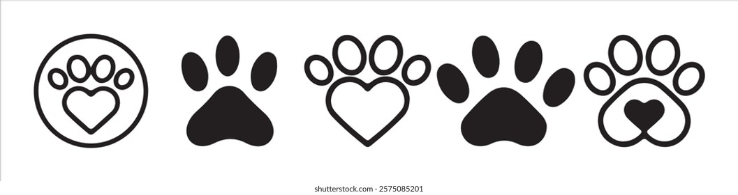 Paw icon vector illustration. Silhouette of cat and dog paw print. Paw print sign and symbol.vector illustration eps 10