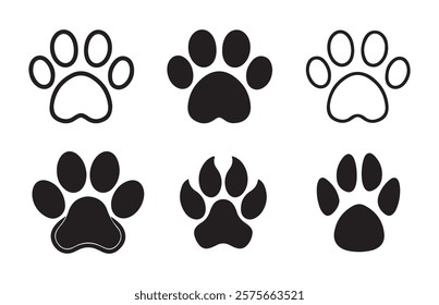 Paw icon vector illustration. silhouette of an animal paw. Paw print sign and symbol.Vector eps 10