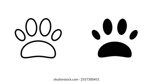 Paw Icon vector. liner and flat style icons set.