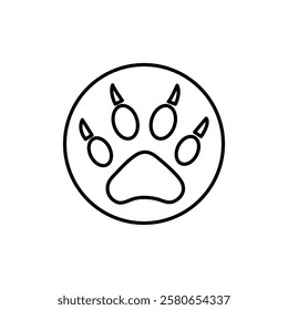 Paw icon Vector logo set flat