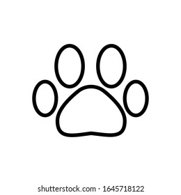 Paw icon vector on white background