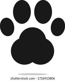 Paw icon vector on white background    