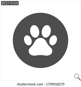 Paw icon vector, pet, dog, sign