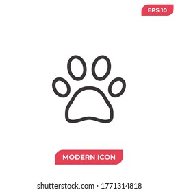 Paw icon vector. Pet sign