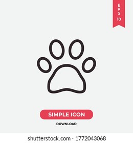 Paw icon vector. Pet sign