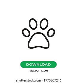 Paw icon vector. Pet sign