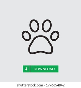 Paw icon vector. Pet sign