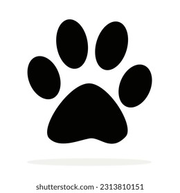 Paw icon vector. Pet supplies symbol, logo illustration.