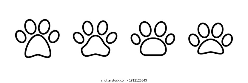 Paw icon vector. paw print icon vector. dog or cat paw